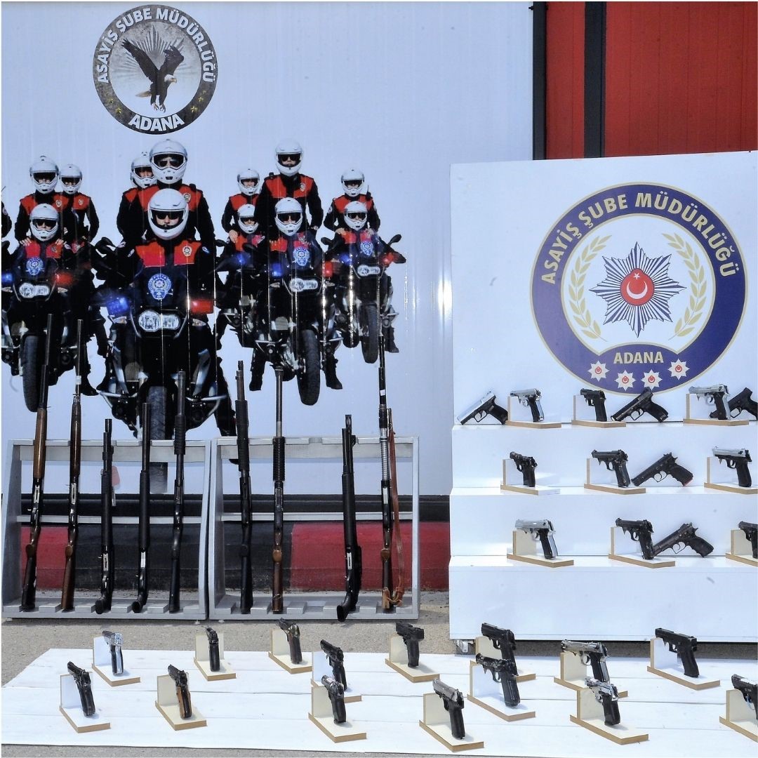 Adana’da bir haftada 172 ruhsatsız silah ele geçirildi
