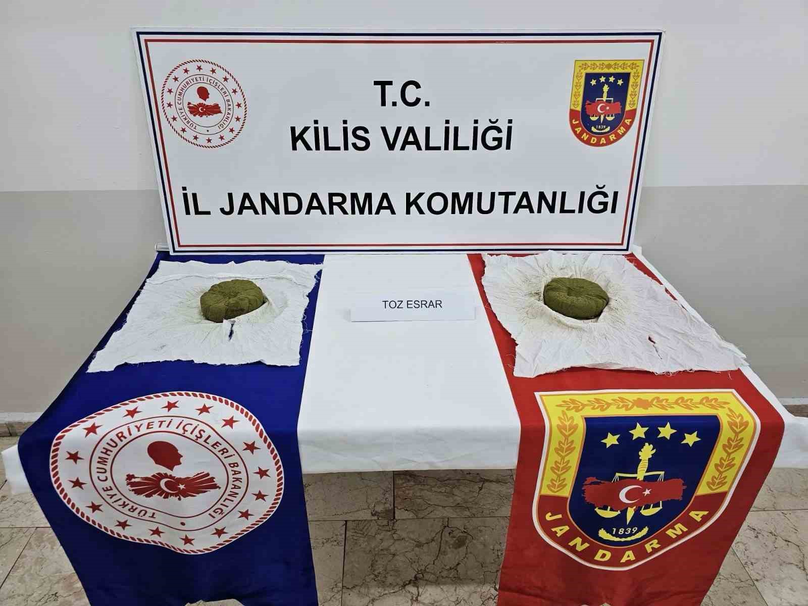 Kilis’te 1 kilo 100 gram esrar ele geçirildi