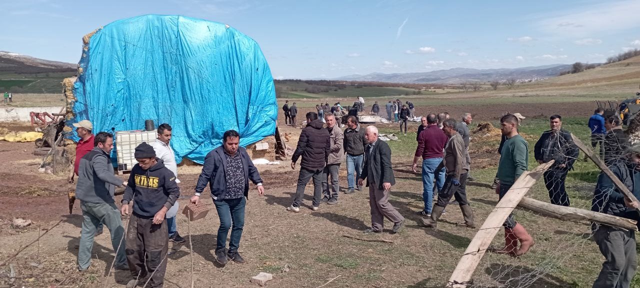Tokat&rsquo;ta samanlık yangını
