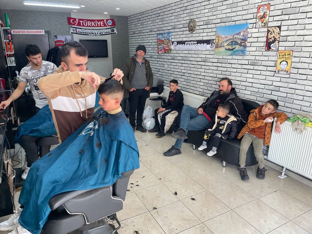 Aksaray’da berberlerde bayram yoğunluğu