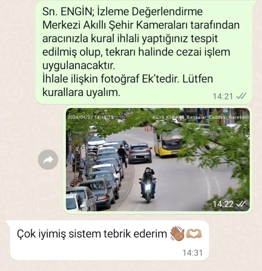 Bursa’da kural ihlali yapan sürücülere anlık fotoğrafla uyarı

