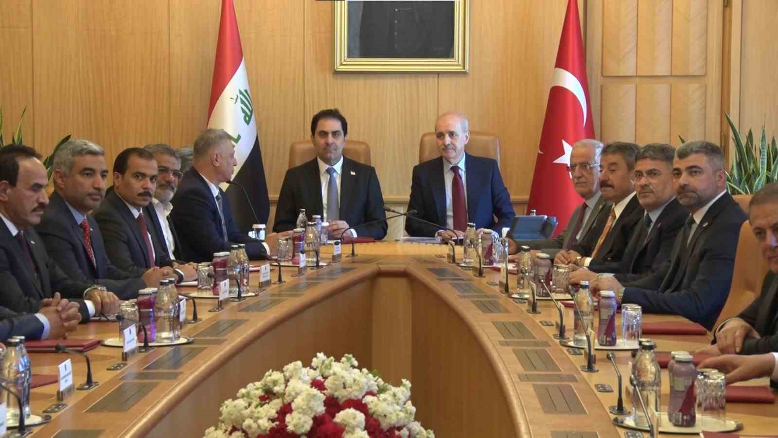 TBMM Başkanı Kurtulmuş, Irak Cumhuriyeti Temsilciler Meclisi Başkanvekili Muhsin Ali Ekber El Mendelavi kabul etti

