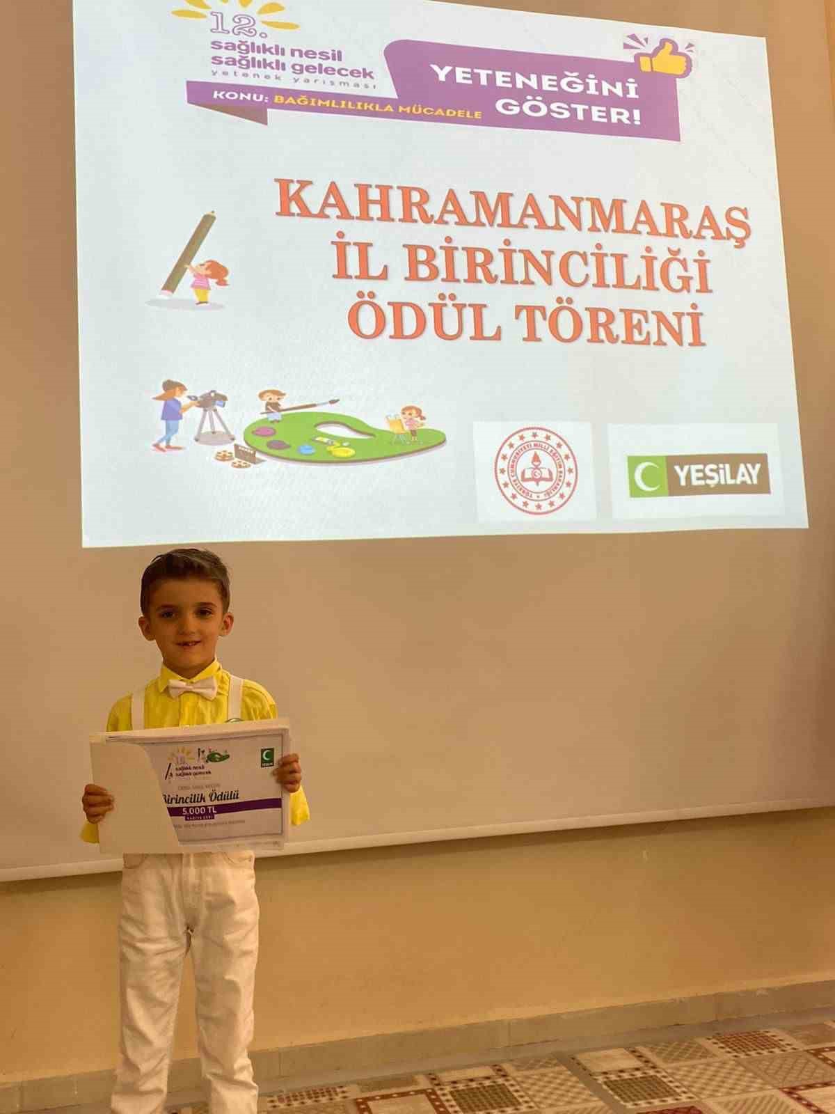 Kahramanmaraş’ta 7 yaşındaki minik karikatürist il birincisi oldu
