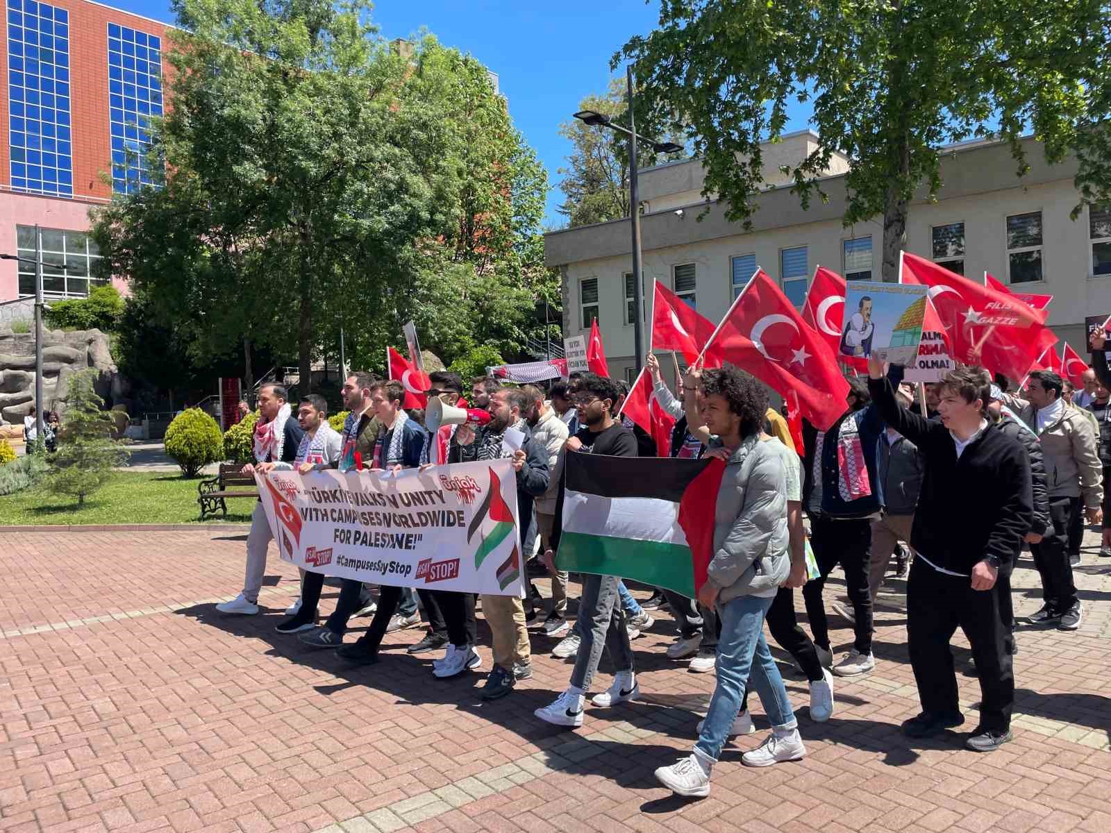 Üniversite öğrencilerinden İsrail’e tepki yürüyüşü
