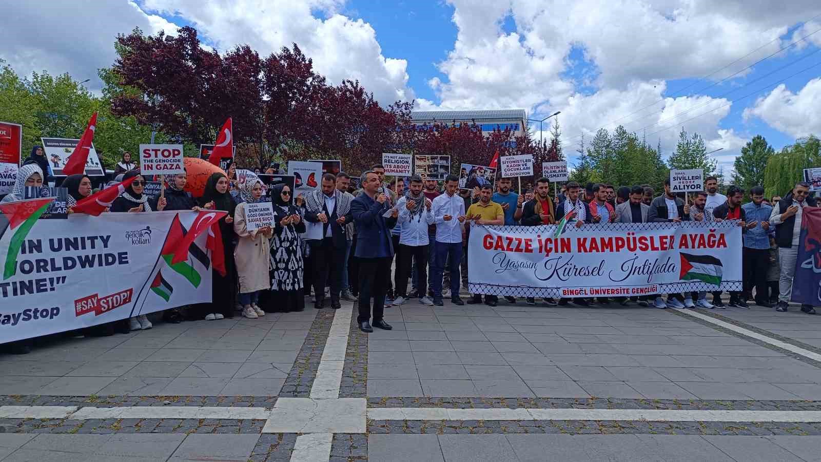 Bingöl’de üniversite öğrencilerinden Gazze’ye destek
