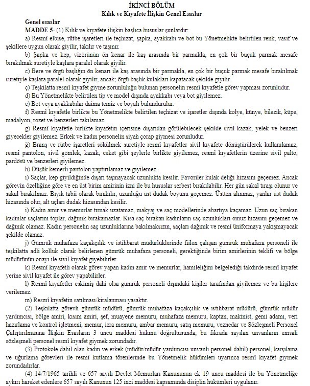 T&uuml;rkiye Y&uuml;zyılı&rsquo;na Yakışmayan Kılık Kıyafet Y&ouml;netmeliği&rsquo;ne Dava
