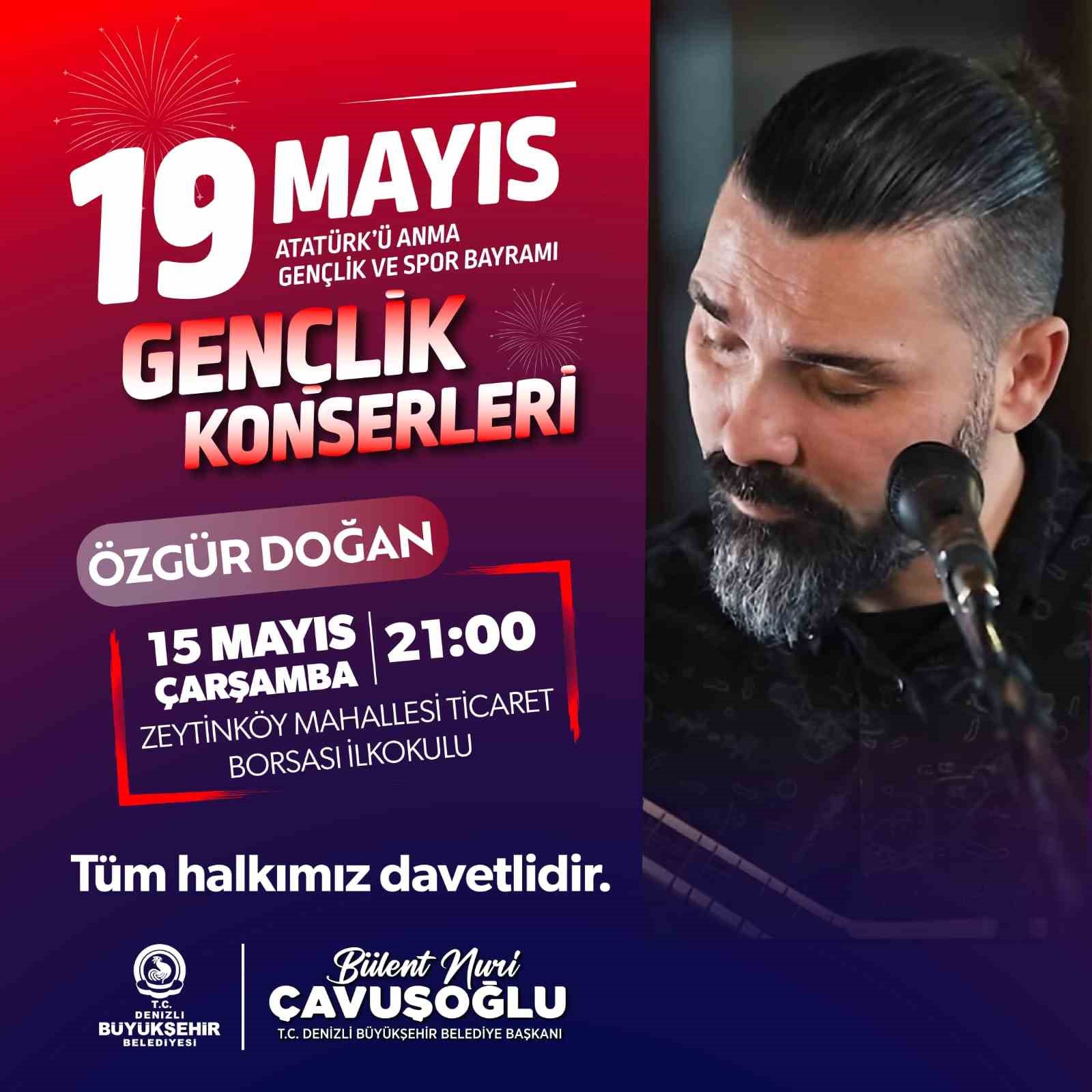 Denizlililer, 19 Mayıs coşkusunu Gen&ccedil;lik Konserleri ile yaşayacak

