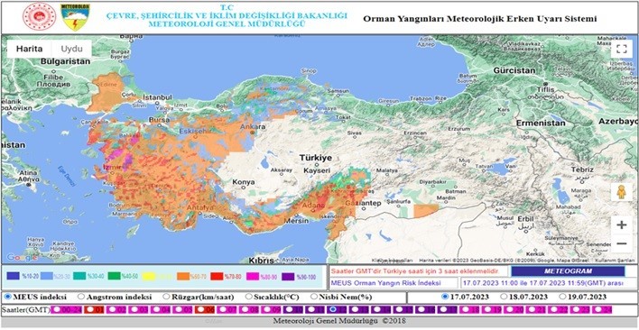 Orman yangını riskine karşı erken uyarı sistemi ‘MEUS’ devrede