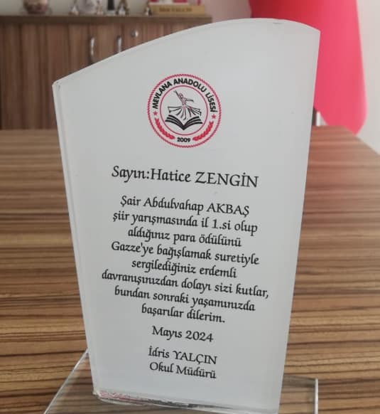 Birinci olduğu yarışmadan kazandığını Gazze&rsquo;ye bağışladı
