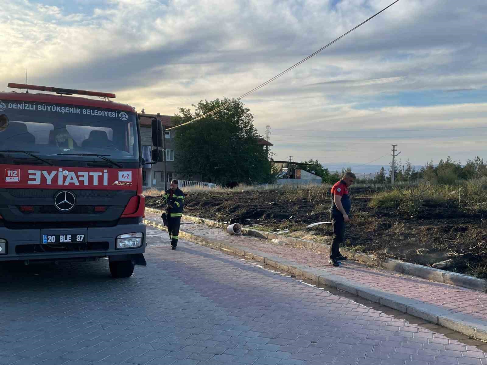 Boş arazide başlayan yangın ormana ulaşamadan söndürüldü