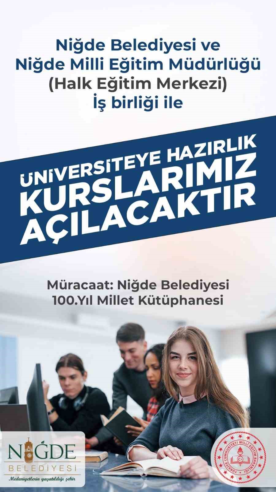 Niğde Belediyesi Ücretsiz ’Üniversiteye Hazırlık Kursu’ açıyor