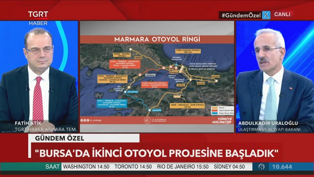 Ulaştırma ve Altyapı Bakanı Abd&uuml;lkadir Uraloğlu&rsquo;ndan Bursa&rsquo;ya yeni otoyol m&uuml;jdesi

