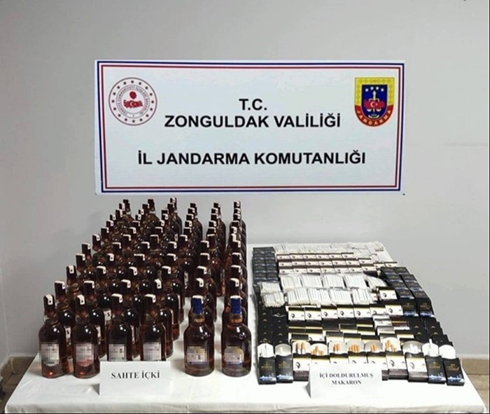 Zonguldak’ta sahte içki ve makaron ele geçirildi