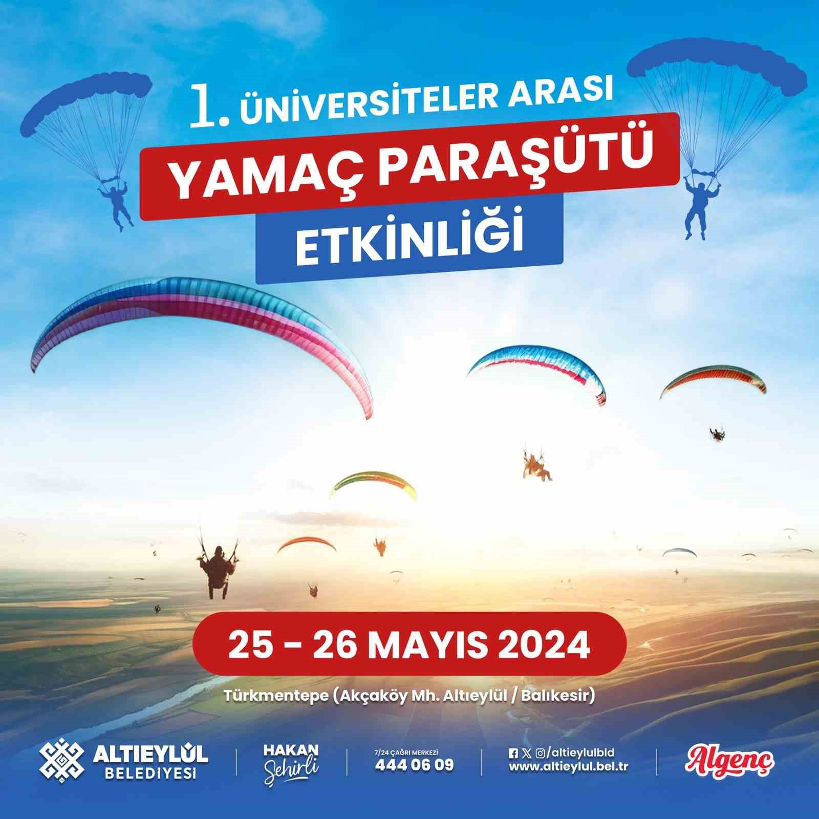 Üniversiteler yamaç paraşütü için Altıeylül’de buluşuyor
