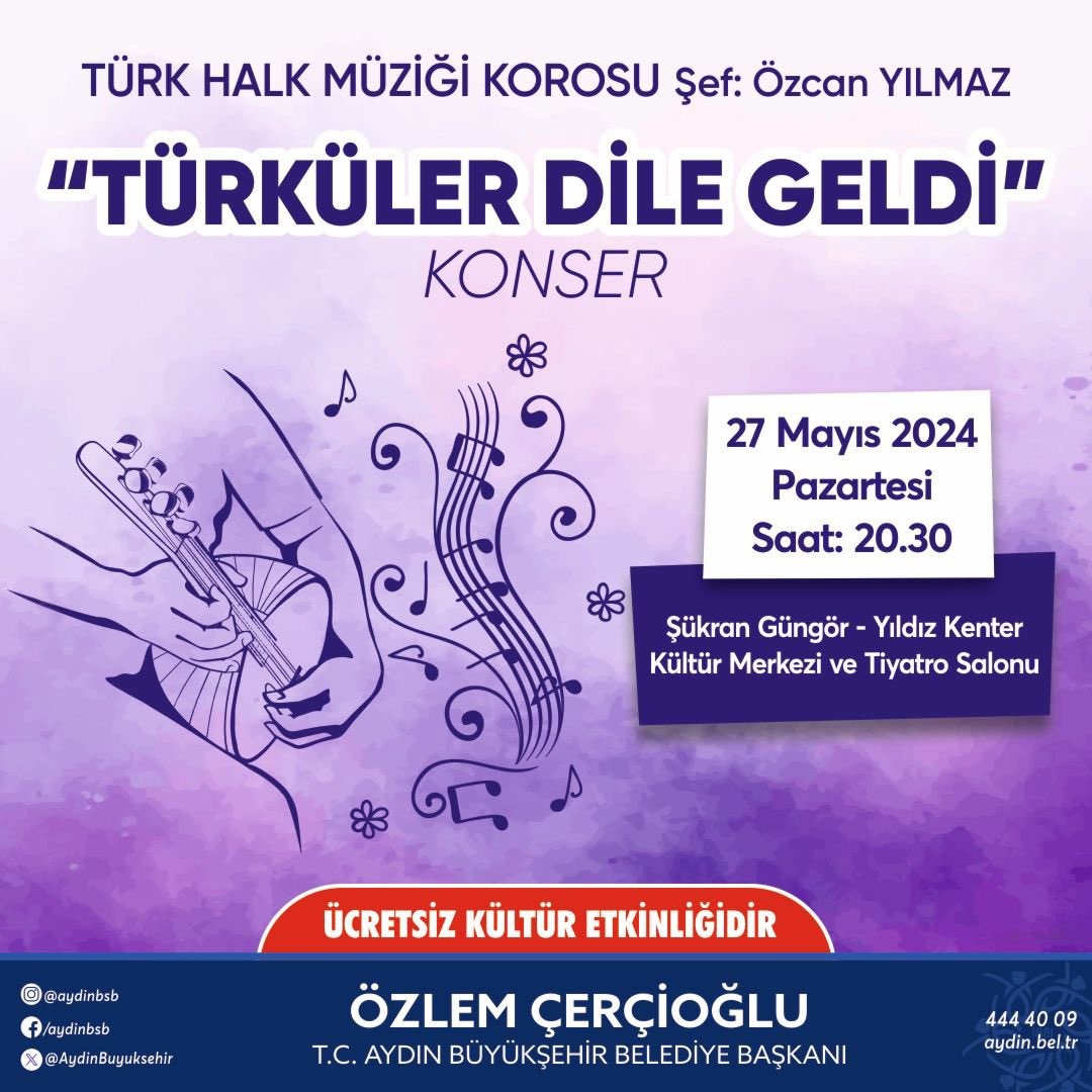 Aydın&rsquo;da t&uuml;rk&uuml;ler dile gelecek
