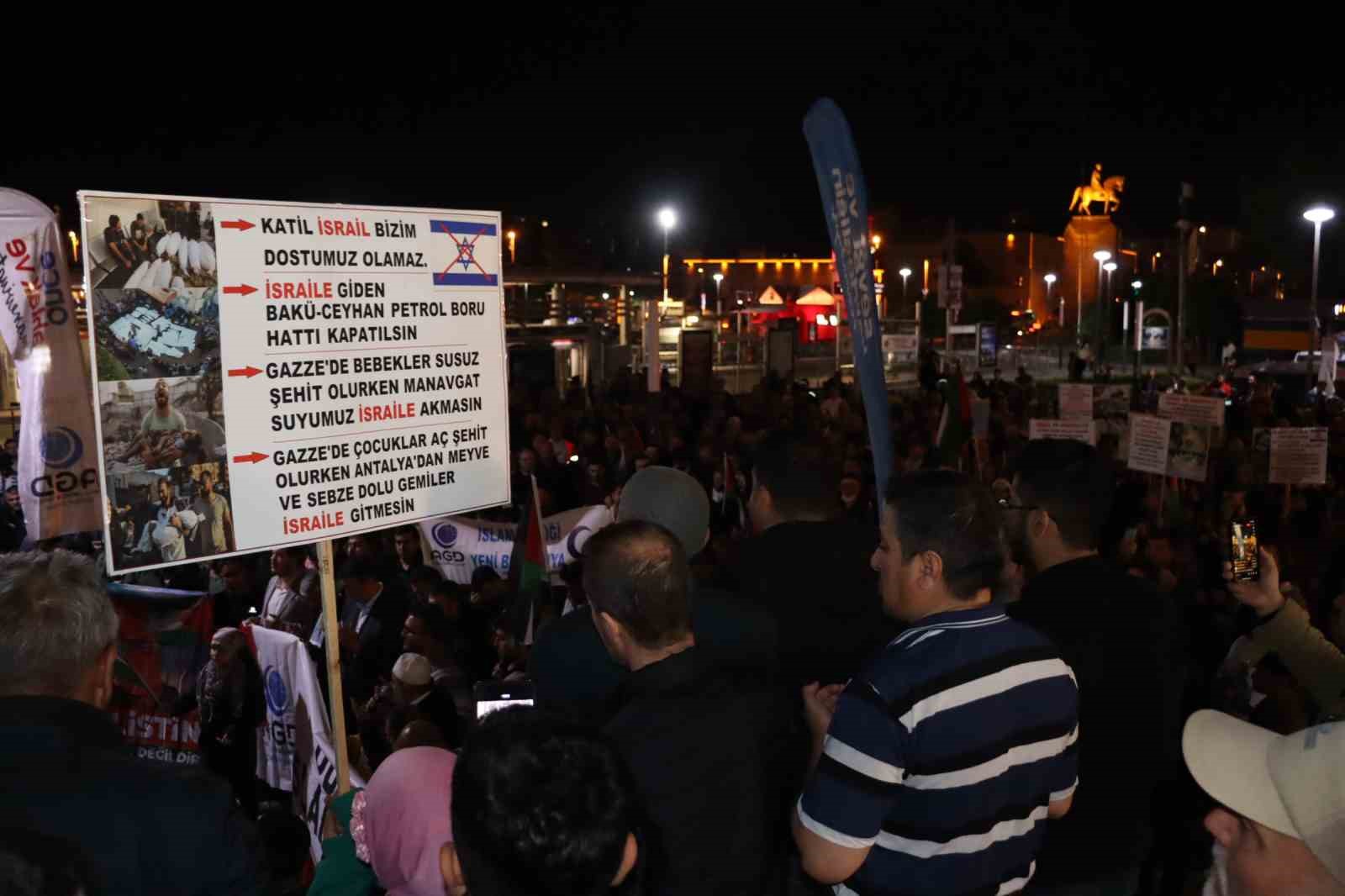Kayseri’de Filistin’e destek gösterisi
