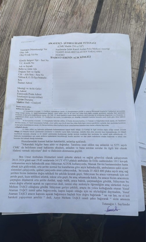 Ambulans s&uuml;r&uuml;c&uuml;s&uuml; avukatı d&ouml;vd&uuml;ğ&uuml; iddialarını yalanladı
