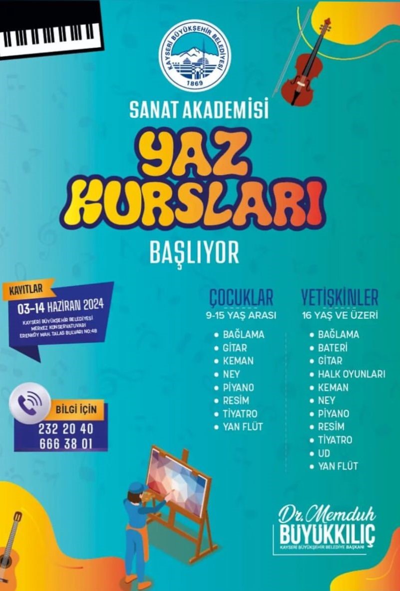 B&uuml;y&uuml;kşehir Sanat Akademisi Yaz Kursları i&ccedil;in kayıtlar başlıyor
