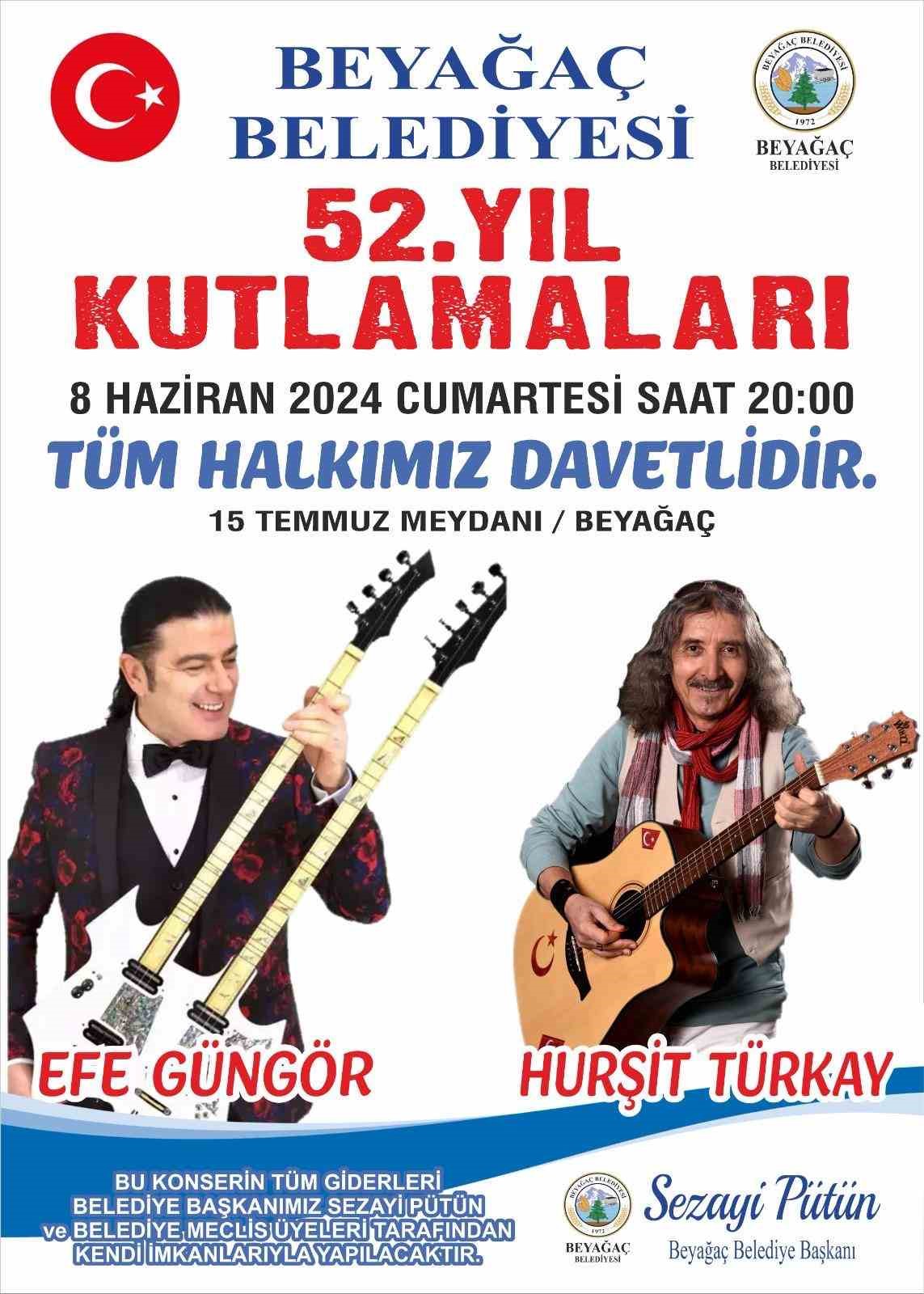 Başkan Pütün ve meclis üyeleri, Beyağaç Belediyesinin 52. yaş kutlamalarının tüm giderlerini üstlendi