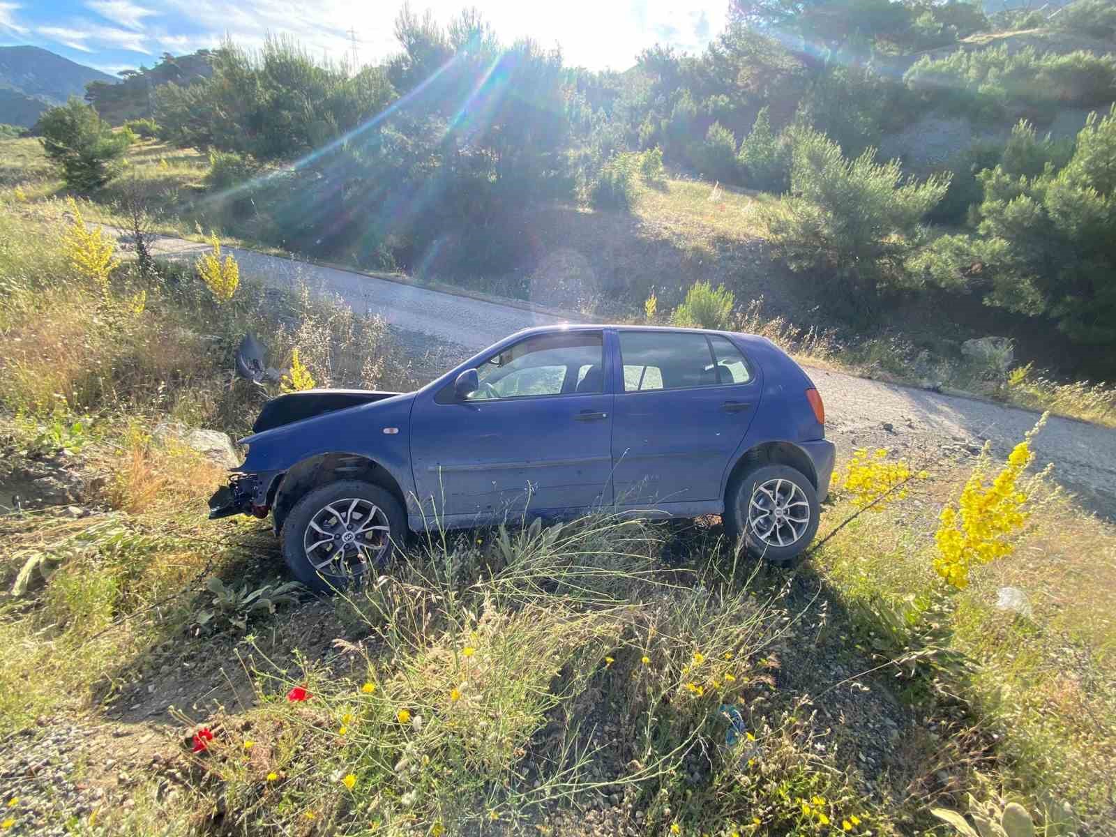 Malatya’da otomobil şarampole uçtu, 1 yaralı