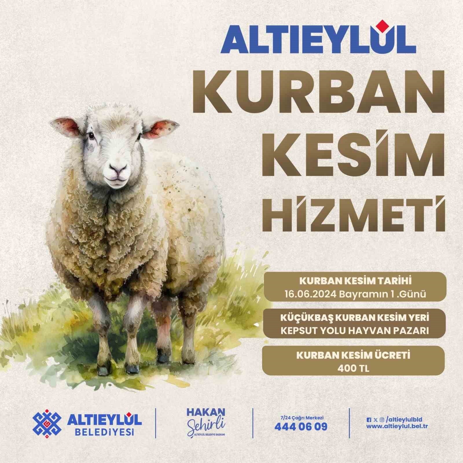 Altıeyl&uuml;l&rsquo;den kurban da kesim hizmeti verecek
