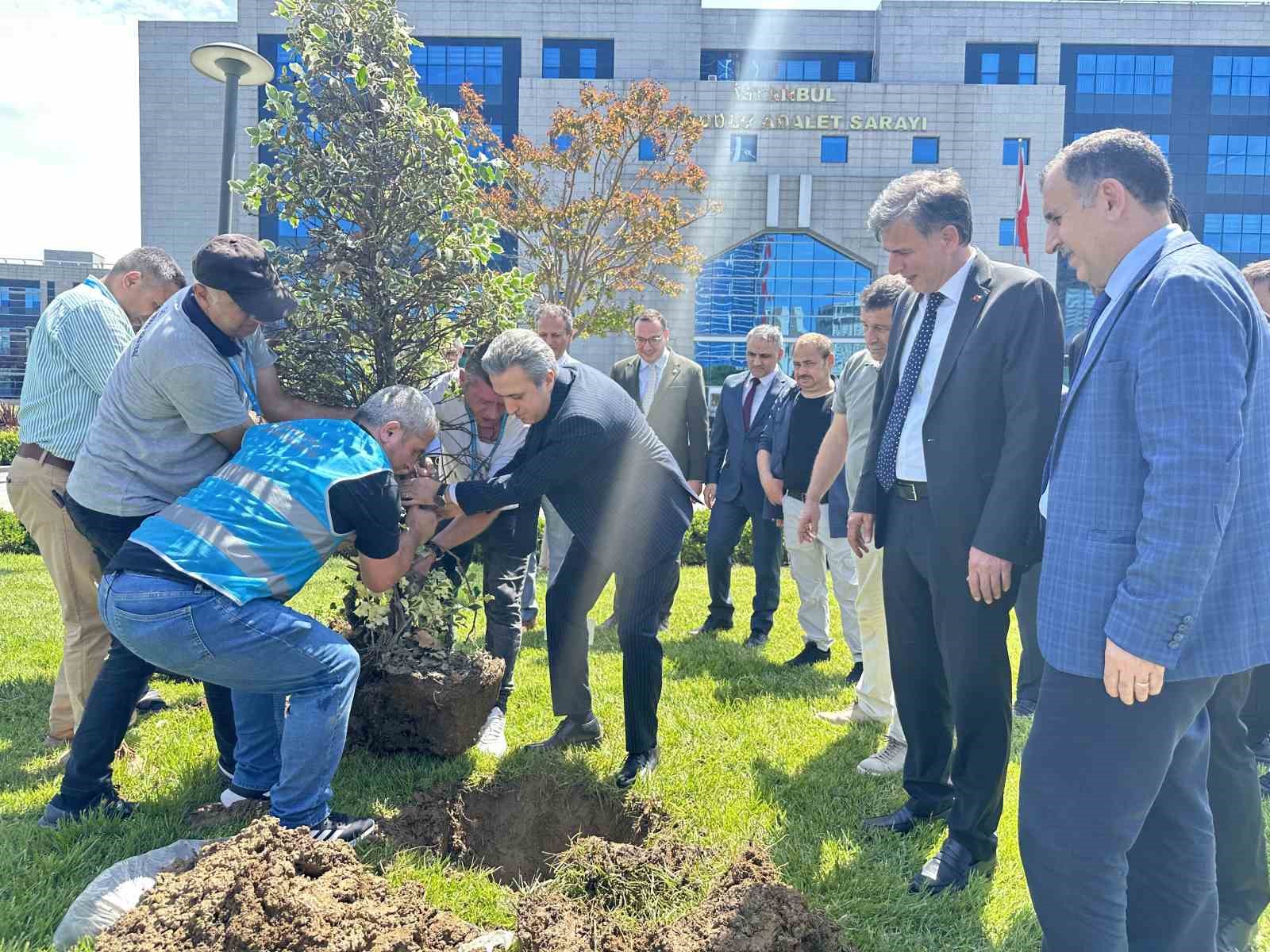 Başsavcı Zafer Koç, Anadolu Adliyesi bahçesinde çocuklarla ağaç dikti