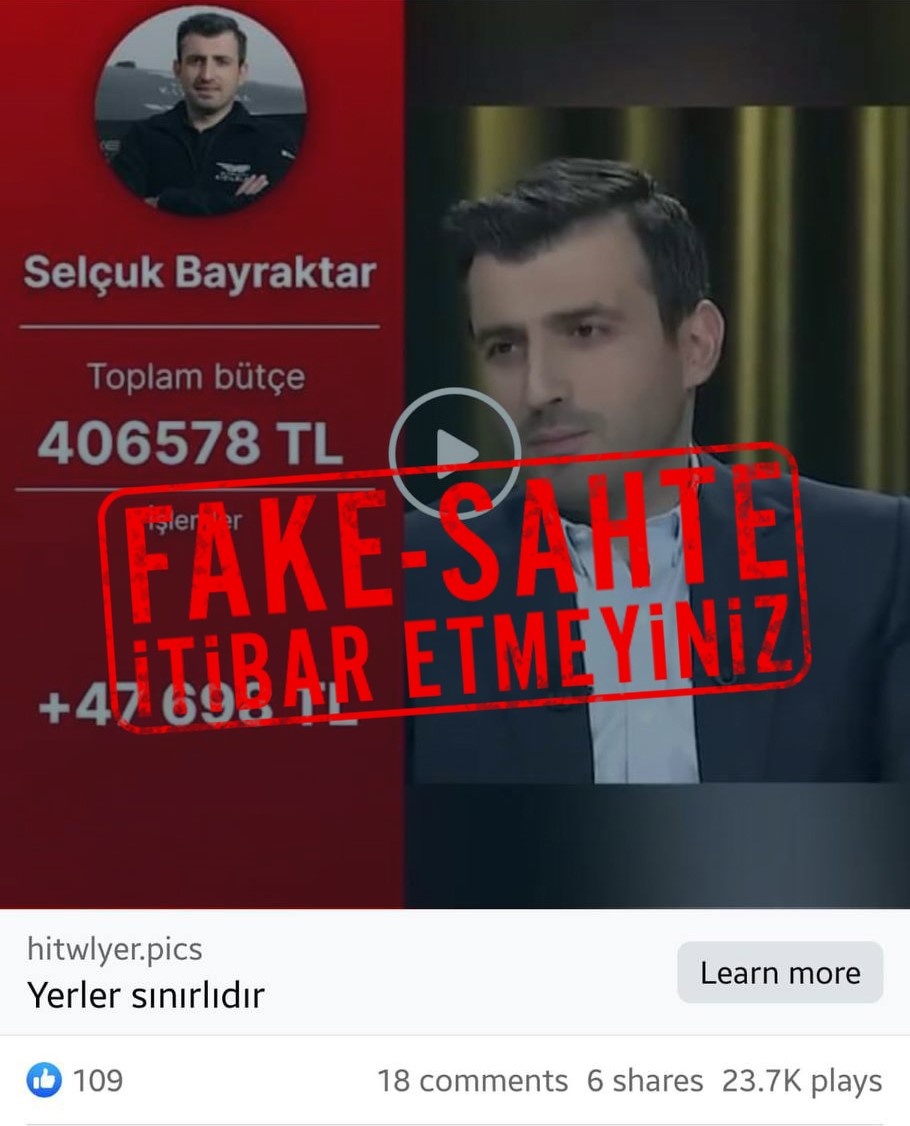 Baykar Y&ouml;netim Kurulu Başkanı Sel&ccedil;uk Bayraktar&rsquo;dan dolandırıcılık uyarısı
