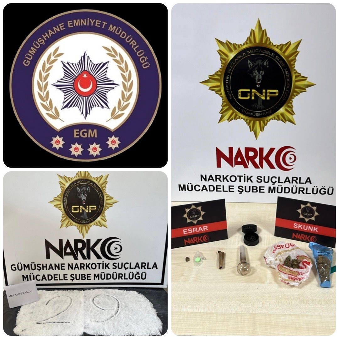 Gümüşhane Emniyeti uyuşturucu tacirlerine göz açtırmıyor