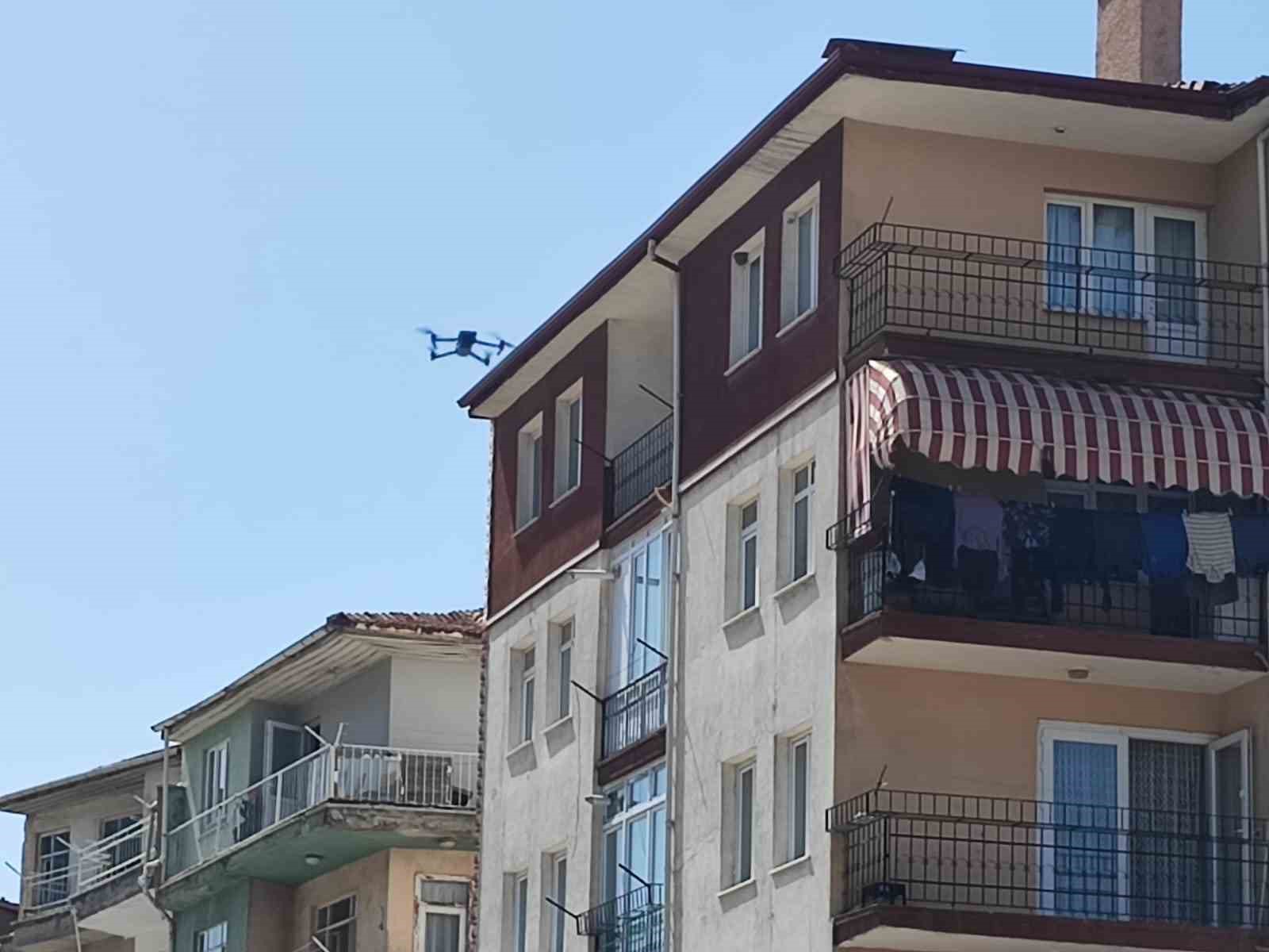 İskilip’te dron destekli trafik denetimi