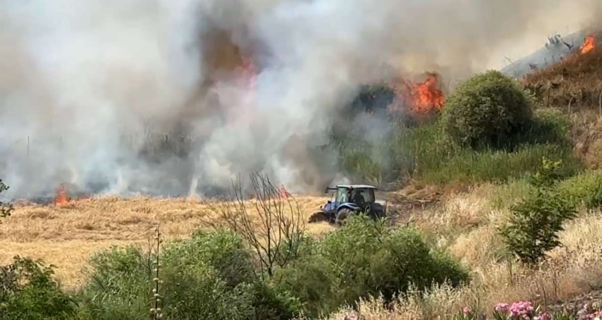 Diyarbakır&rsquo;da 300 d&ouml;n&uuml;m ekili buğday yandı 
