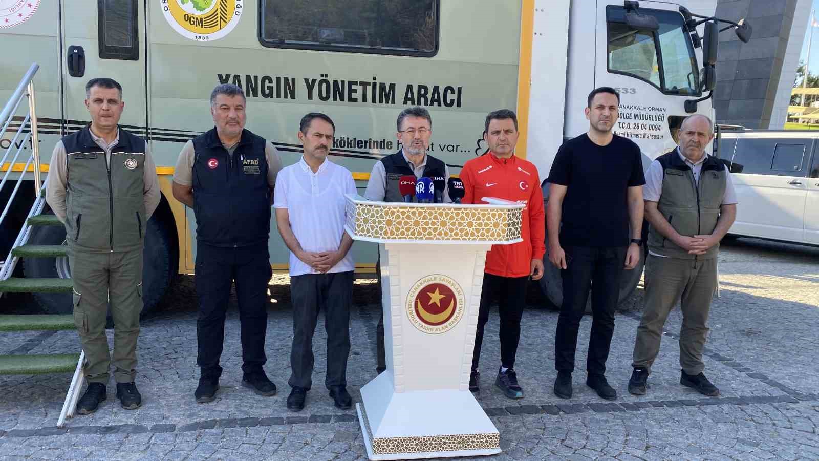 Tarım ve Orman Bakanı İbrahim Yumaklı: "Yangından etkilenen alanın yaklaşık 575 hektar olduğunu tahmin ediyoruz"
