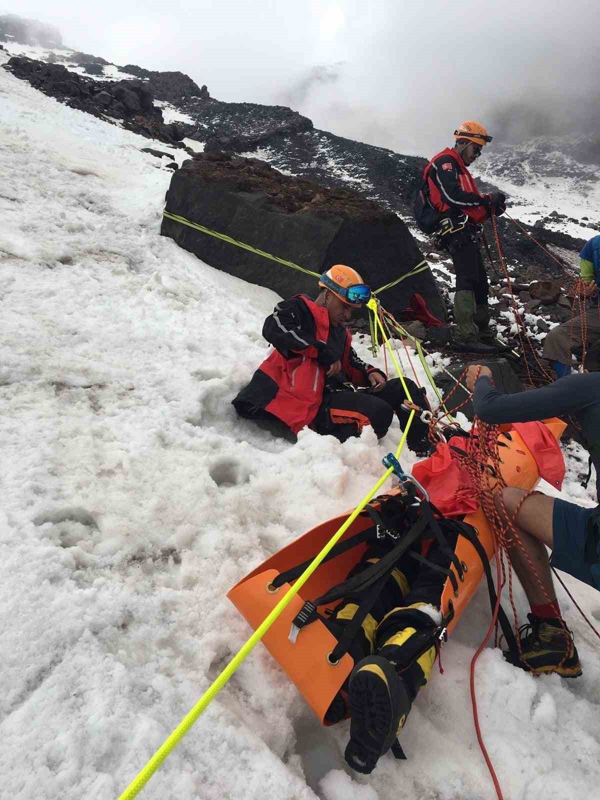 Ağrı Dağı’nda hayatını kaybeden İranlı dağcının cenazesi dağdan indirildi