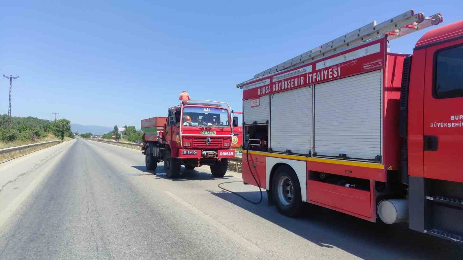 Araçtan atılan sigara izmariti yangın çıkardı