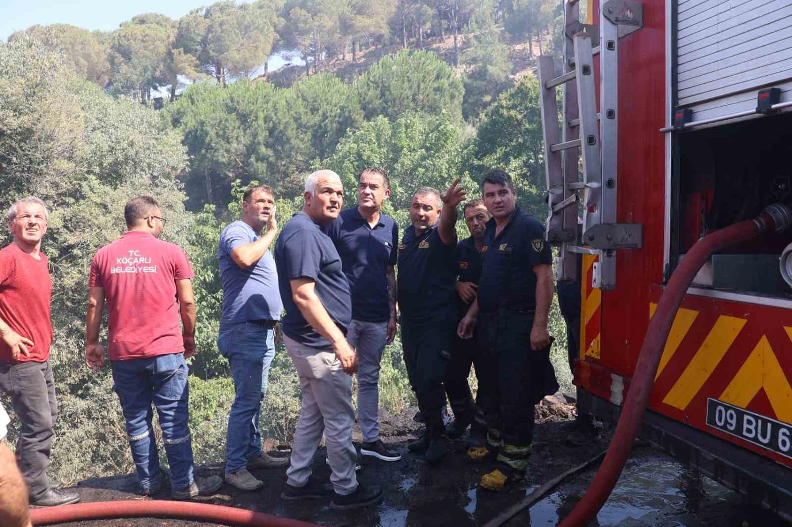 Başkan Arıcı ve Kaymakam Baştürk yangın bölgesinde