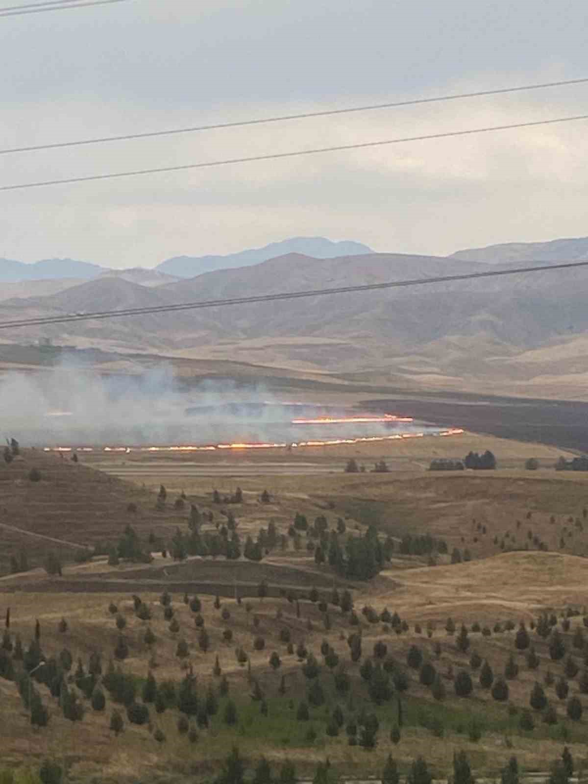 Siirt Havaalanı yakınlarında anız yangını 