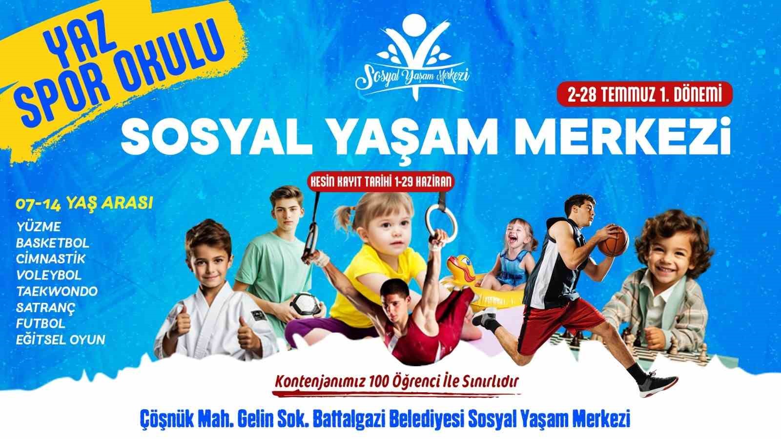 Battalgazi Sosyal Yaşam Merkezi’nde yaz spor okulu için geri sayım
