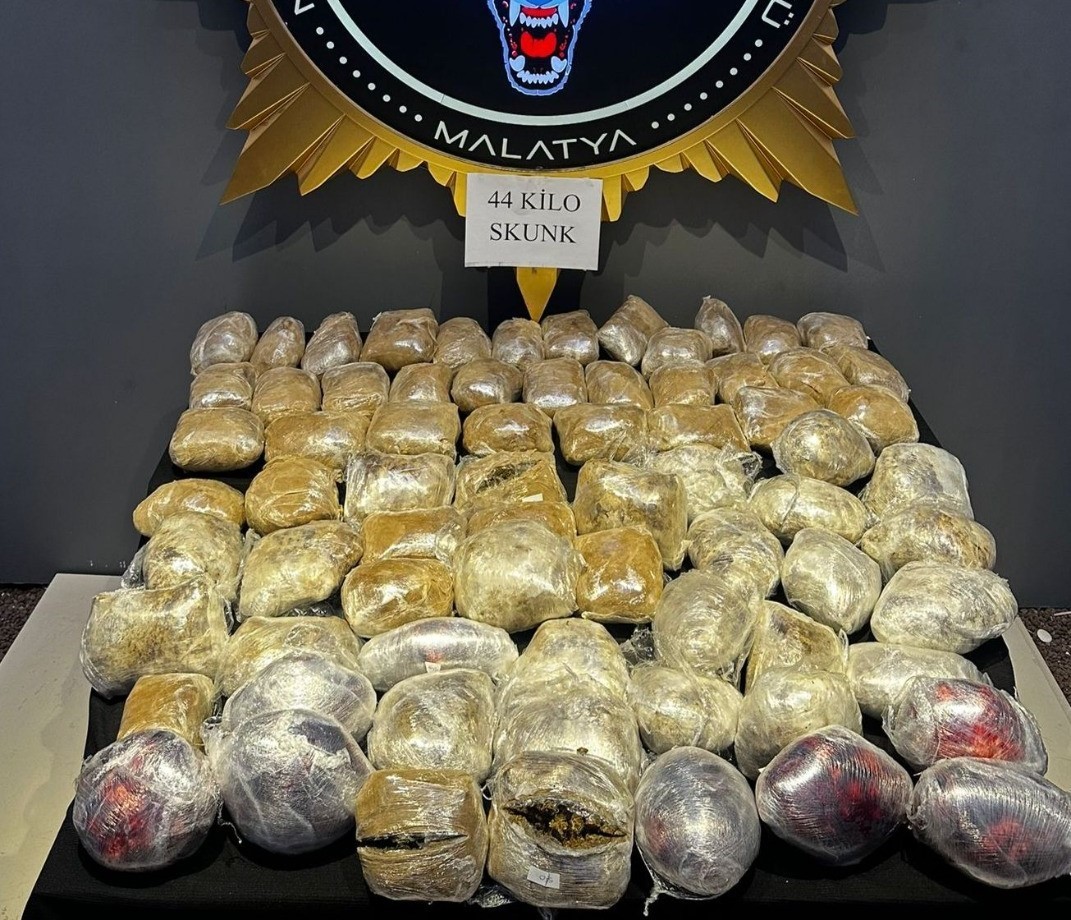 Malatya’da 44 kilogram skunk ele geçirildi