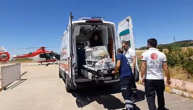 Diyarbakır&rsquo;da 1 g&uuml;nl&uuml;k bebek ambulans helikopterle hastaneye sevk edildi
