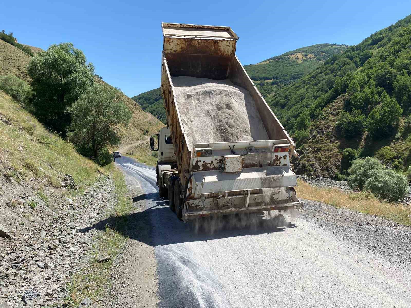 Muş’ta etkili olan sıcaklar asfaltı eritti
