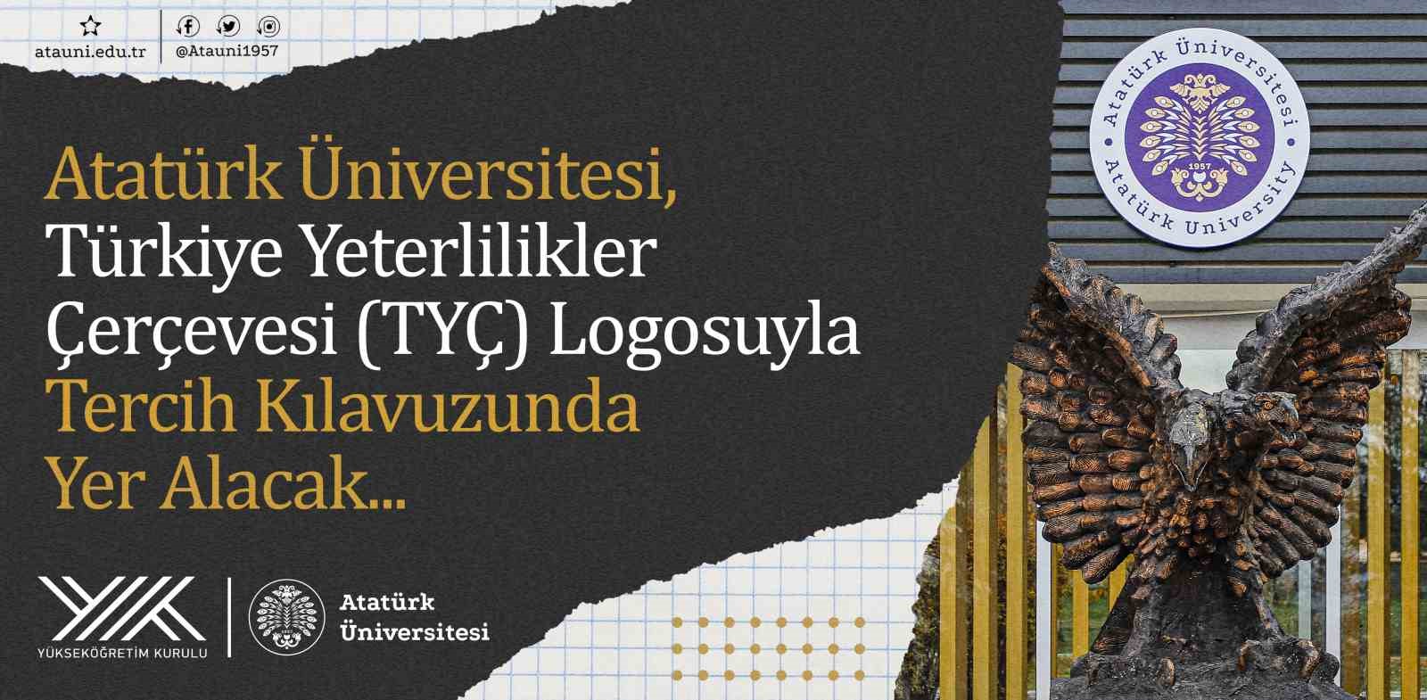 Atatürk Üniversitesi, Türkiye yeterlilikler çerçevesi logosuyla tercih kılavuzunda yer alacak
