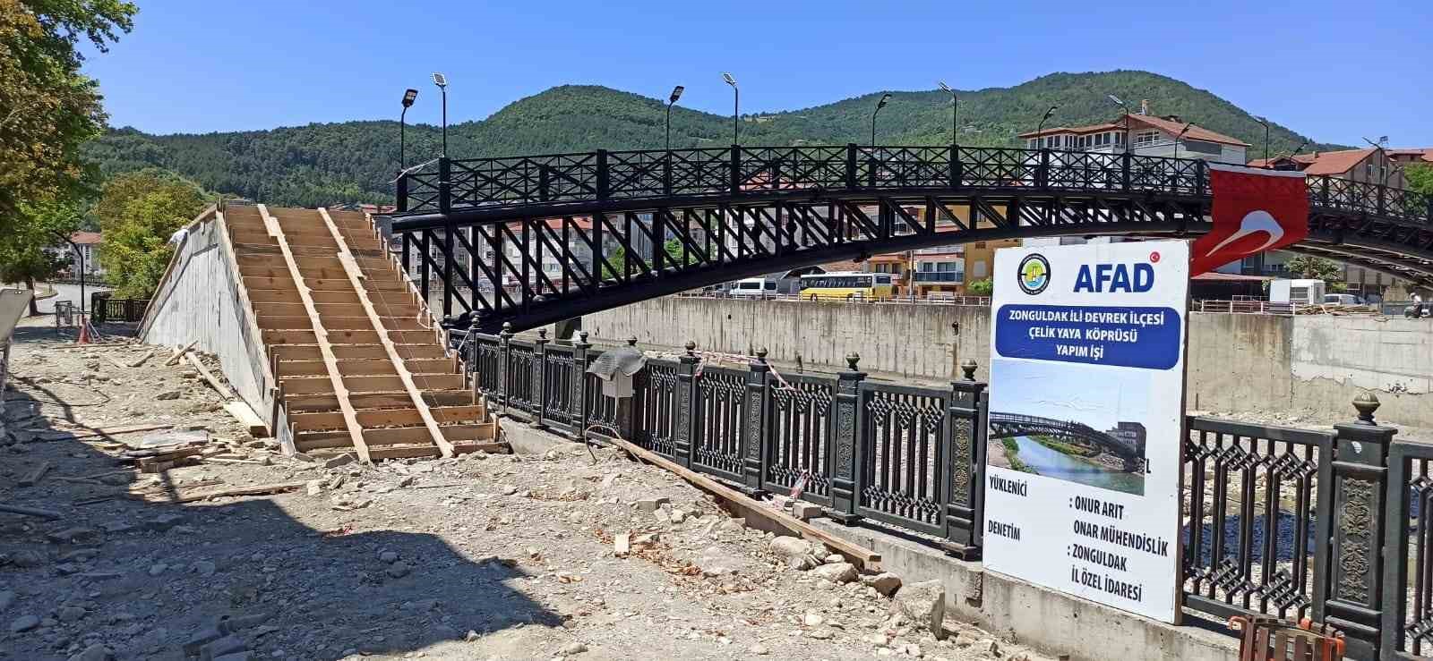 Devrek’te çelik köprünün inşaatında son aşamaya gelindi