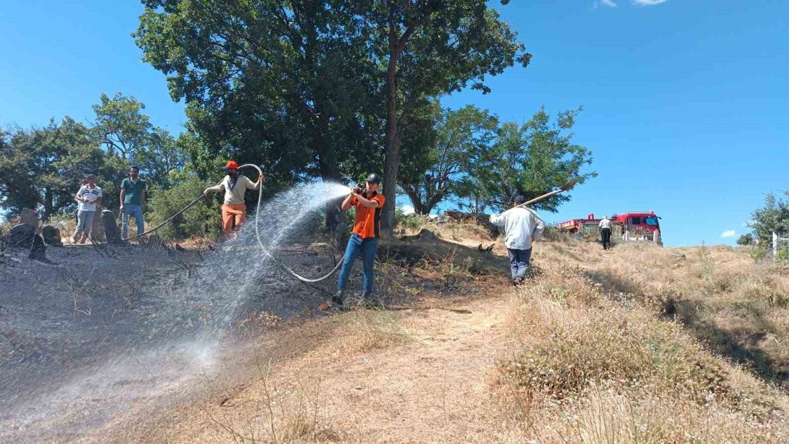 Bingöl’de kırsal alanda çıkan yangın ormana sıçramadan söndürüldü