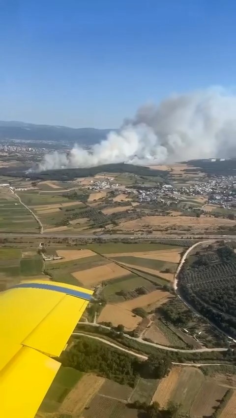 Uludağ &Uuml;niversitesi kamp&uuml;s&uuml;ndeki yangın havadan g&ouml;r&uuml;nt&uuml;lendi 