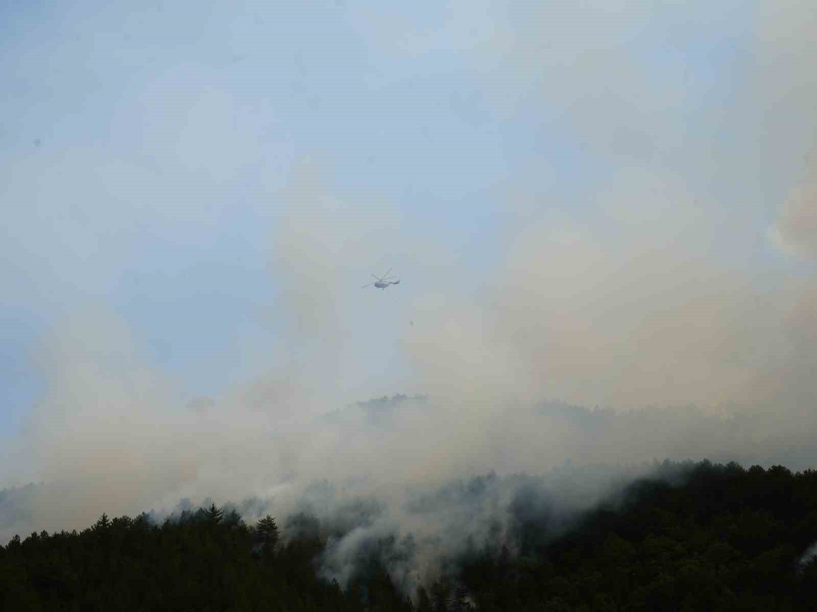 Kastamonu’da yıldırım sebebiyle çıkan orman yangına müdahale sürüyor
