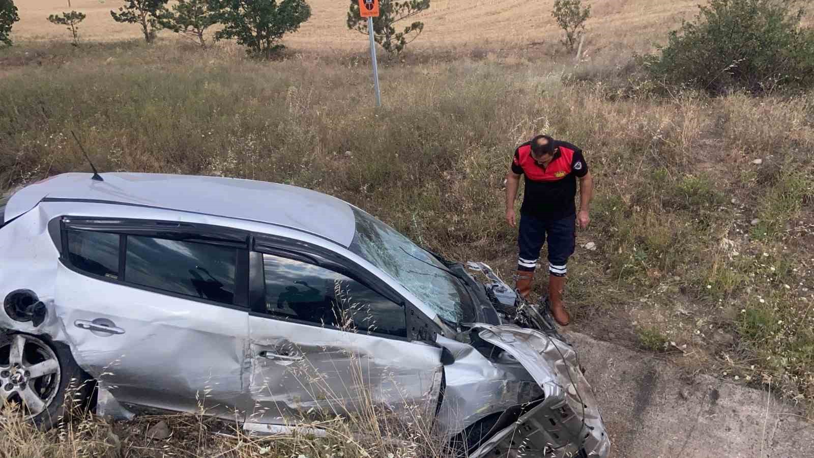 Otomobil su kanalına d&uuml;şt&uuml;, s&uuml;r&uuml;c&uuml; yaralandı
