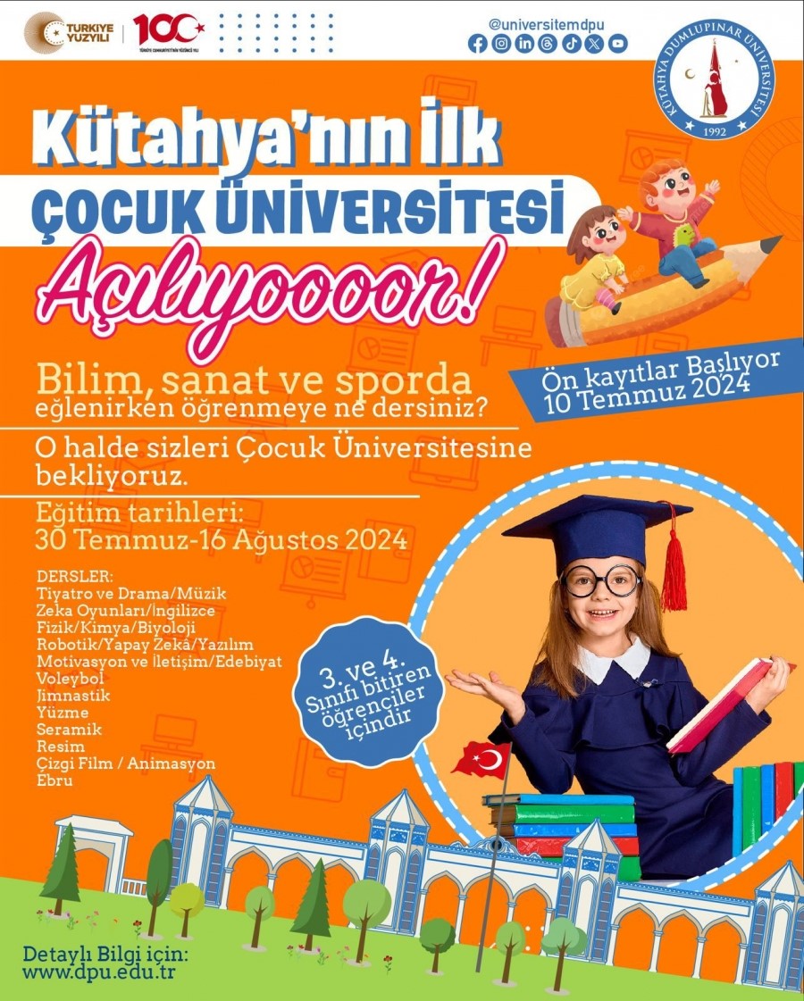 DP&Uuml;&rsquo;de K&uuml;tahya&rsquo;nın ilk &ccedil;ocuk &uuml;niversitesi a&ccedil;ılıyor
