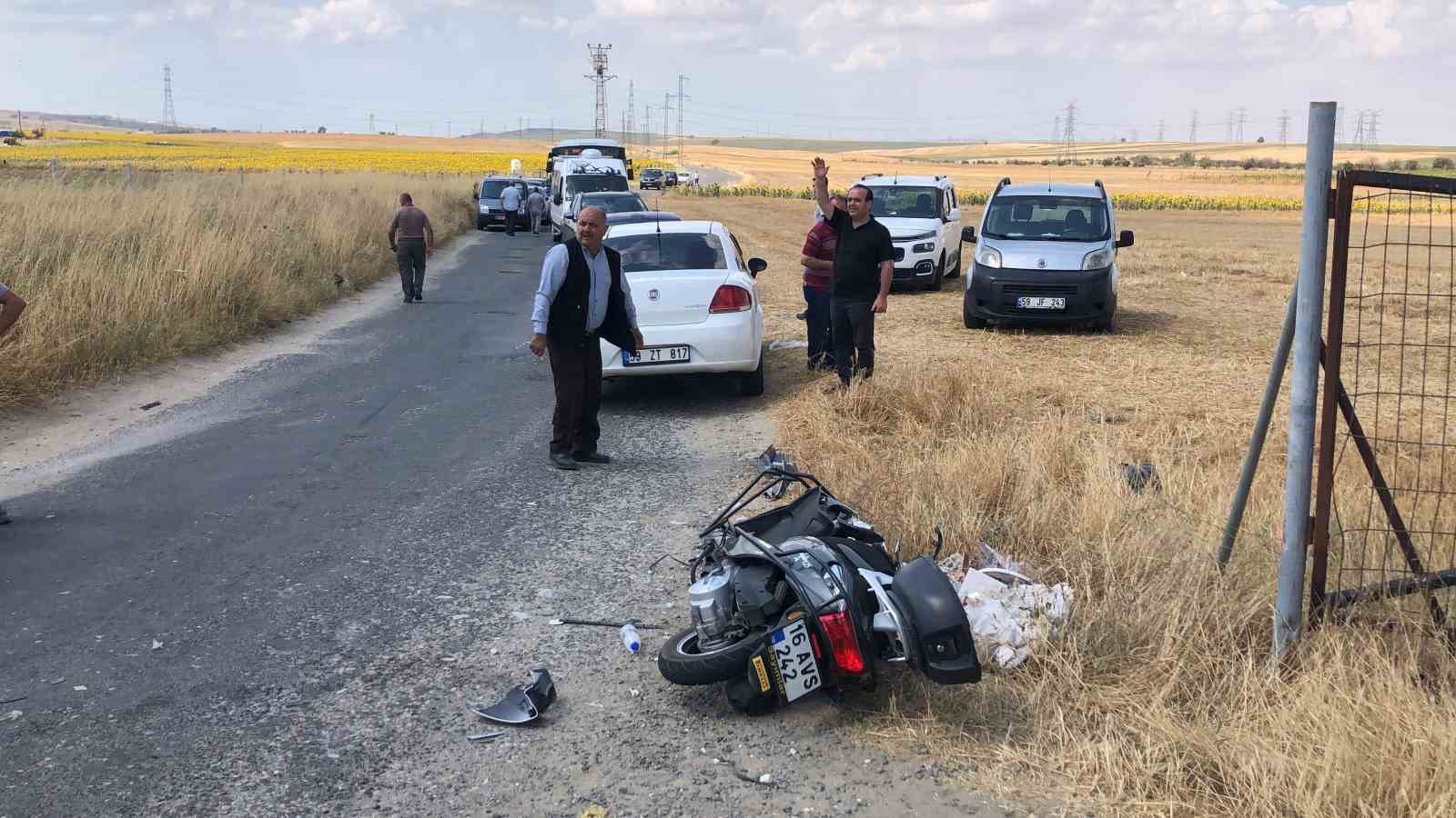 Tekirdağ&rsquo;da feci kaza: 1 ağır yaralı
