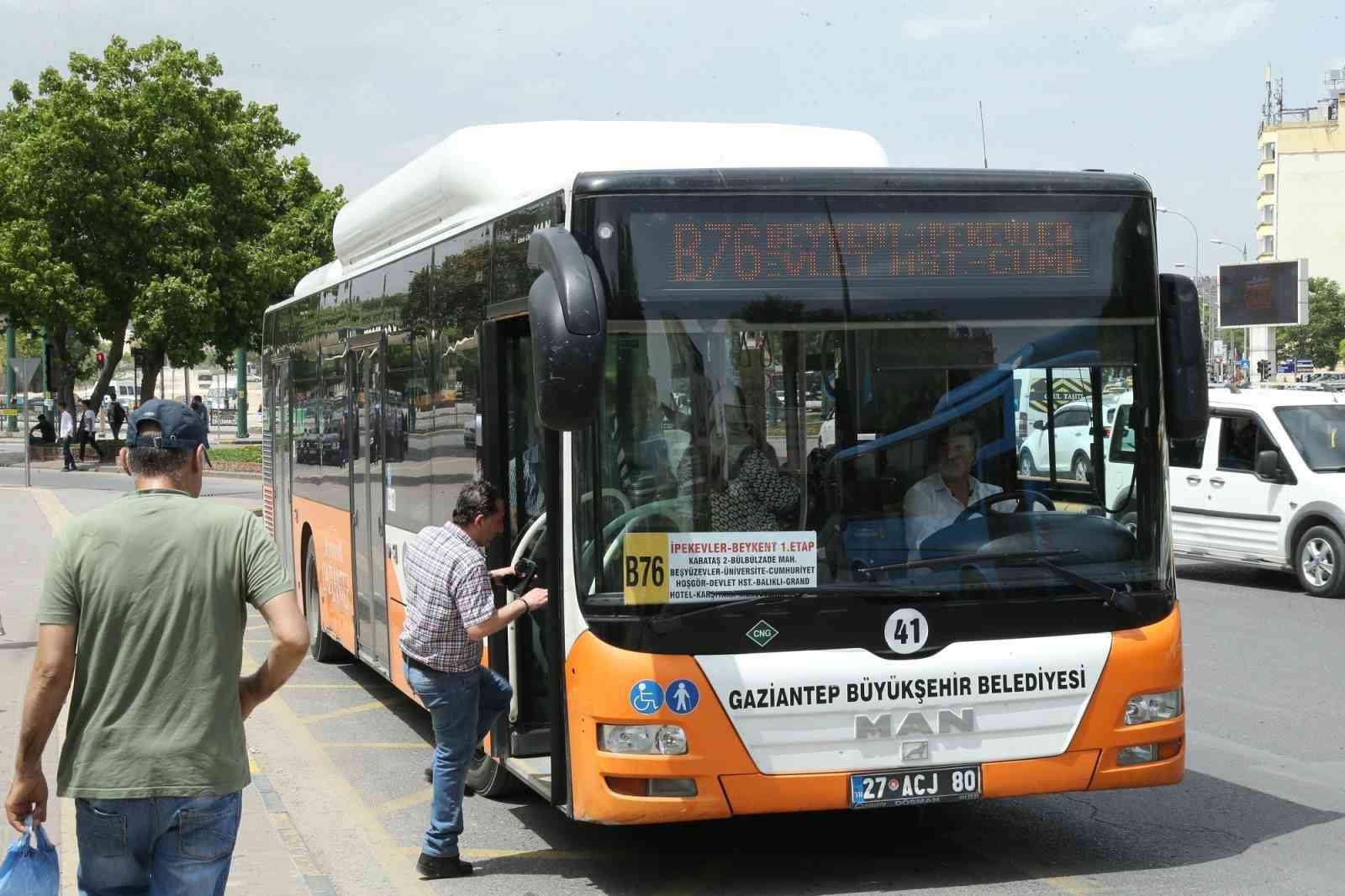 Gaziantep Büyükşehir’den 15 Temmuz’da ücretsiz toplu ulaşım hizmeti