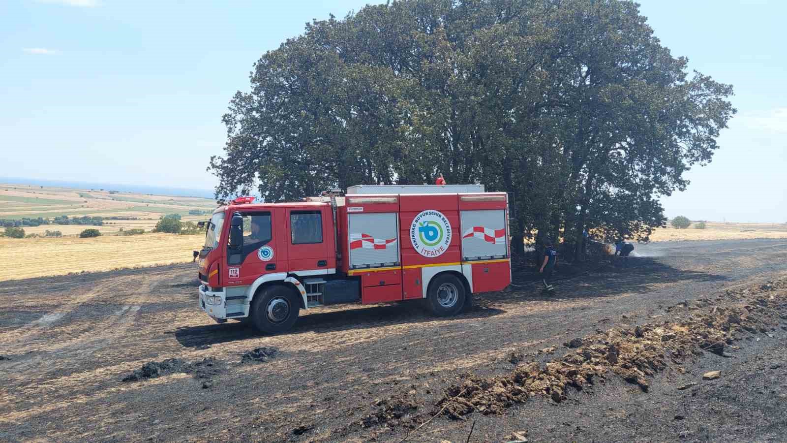 Tekirdağ&rsquo;da 200 d&ouml;n&uuml;m anız alan yandı

