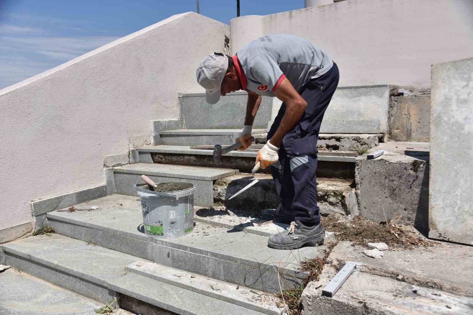 Amfi tiyatroda bakım ve onarım &ccedil;alışmaları başladı
